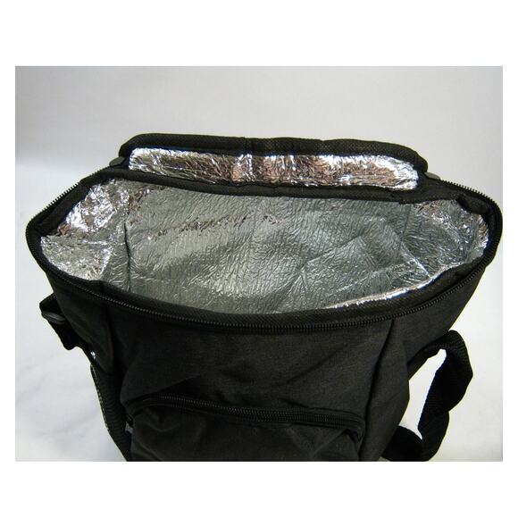 Black Collapsible Cooler Bag Tote 12 Can Beach Travel Car Leak Proof Insulated - Picture 7 of 8